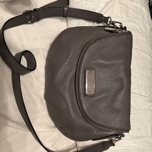 Marc by Marc Jacobs 100% Cow Leather Pebbled Crossbody Bag Gray Flap